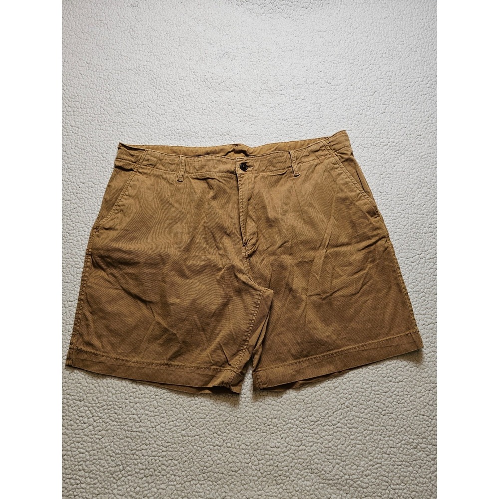 Buck Mason Mens Brown Cotton Canvas Deck Shorts Size 38